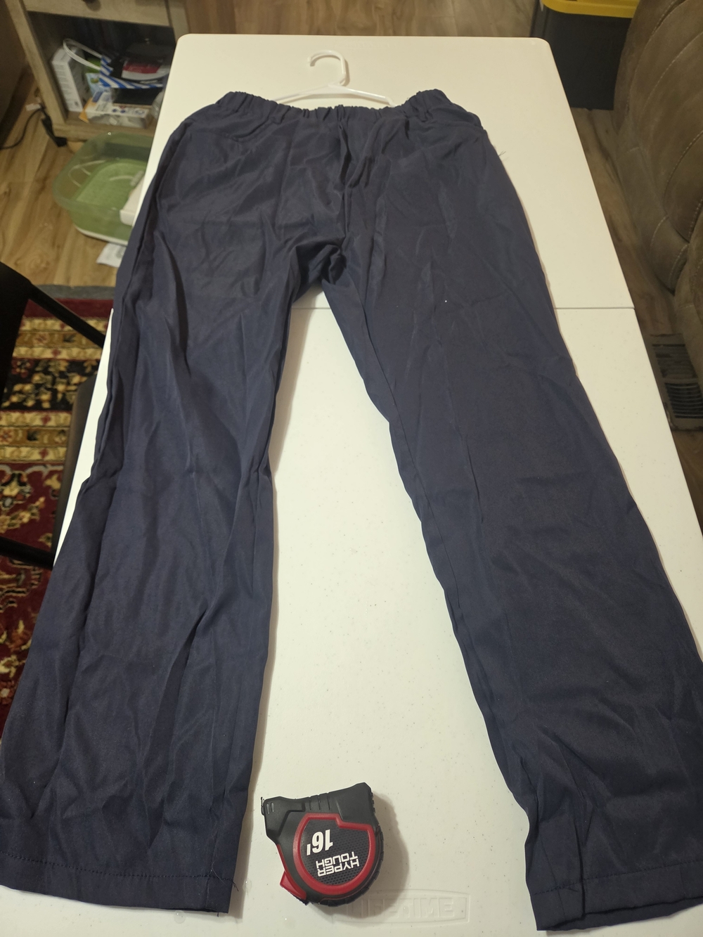 Womens Elastic Waist Navy Pants
